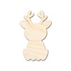 Unfinished Wood Cute Reindeer Shape | DIY Craft Cutout |