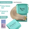 YoungSee #18/613 Clip-In Real-Hair Extensions, Blonde, Light Blonde with Strawberry