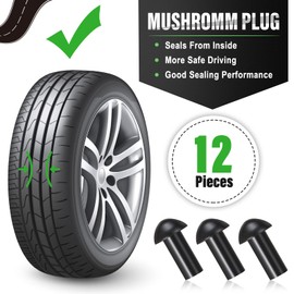 8 Packs Tire Plugger Repair Kit Mushroom Tire Plug Kit Heavy Duty Tire Repair Kit with Plugs Tubeless Pocket Tire Plugger Tire Repair Tools with Tool Pouch for Fixing Auto Motorcycle Car Truck Bike