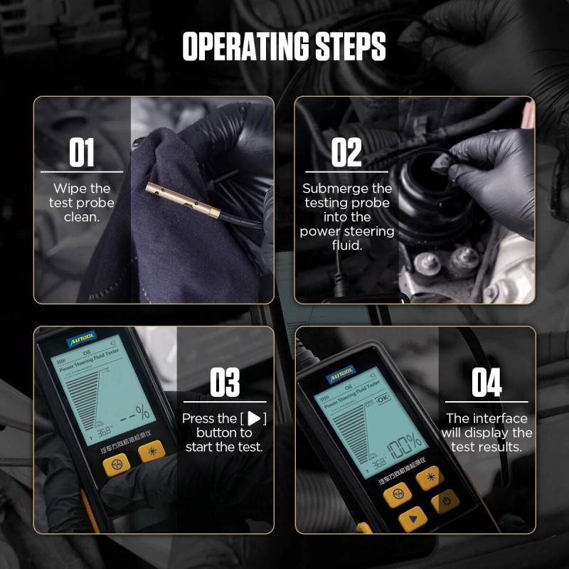 AUTOOL Power Steering Fluid Tester Detector Power Steering Oil Temp