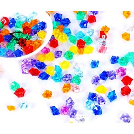 ARZASGO Pack of 1000 Acrylic Crystals Ice Rocks Coloured Gemstones for Vase Fillers, Table Scattering, Party Favours, Wedding Decoration, Crafts (1.5 cm)