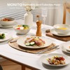 Ceramic Dinnerware 12 Pieces glazed cream white Dinner Set,Plates Pasta