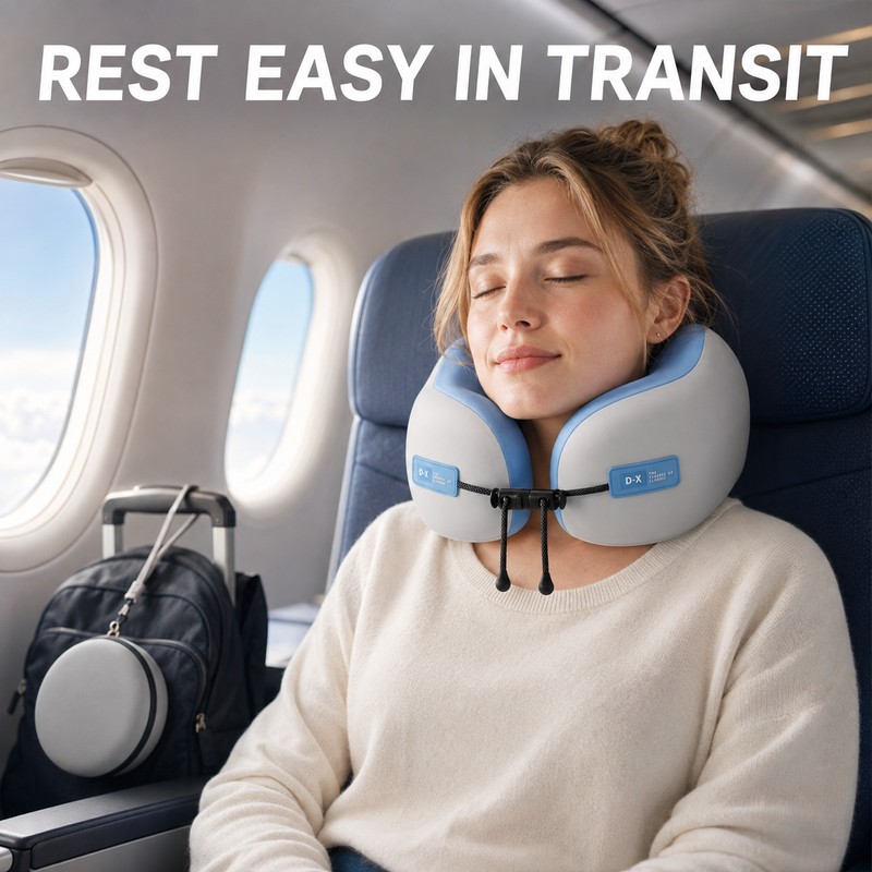 U-Shaped Memory Foam Neck Pillow – Travel Pillow for Airplane,