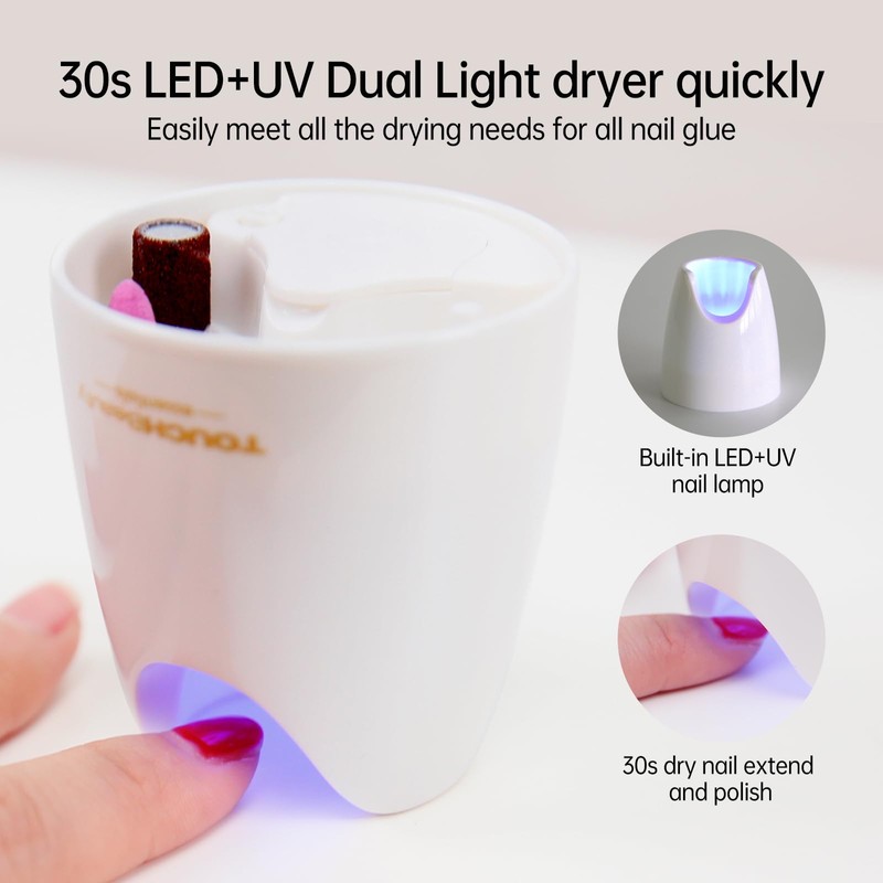 TOUCHBeauty Manicure/Pedicure Kit with UV Light and 5 Replacement nail