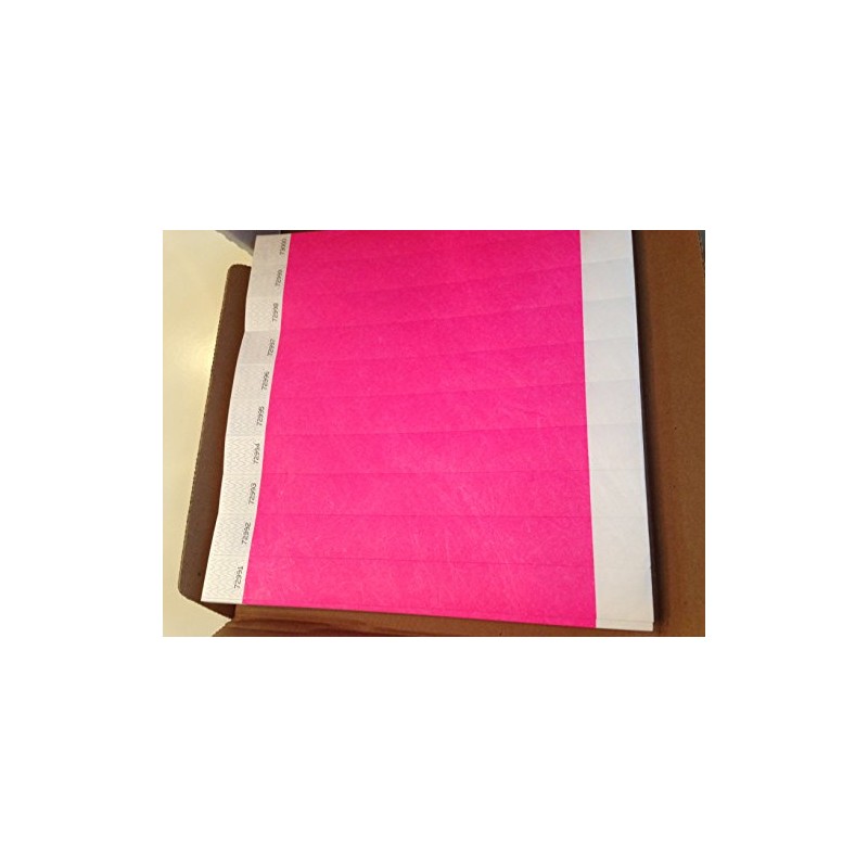 Disposable Wristbands (Synthetic Paper) Fluorescent Pink, Pack of 500, 1.0