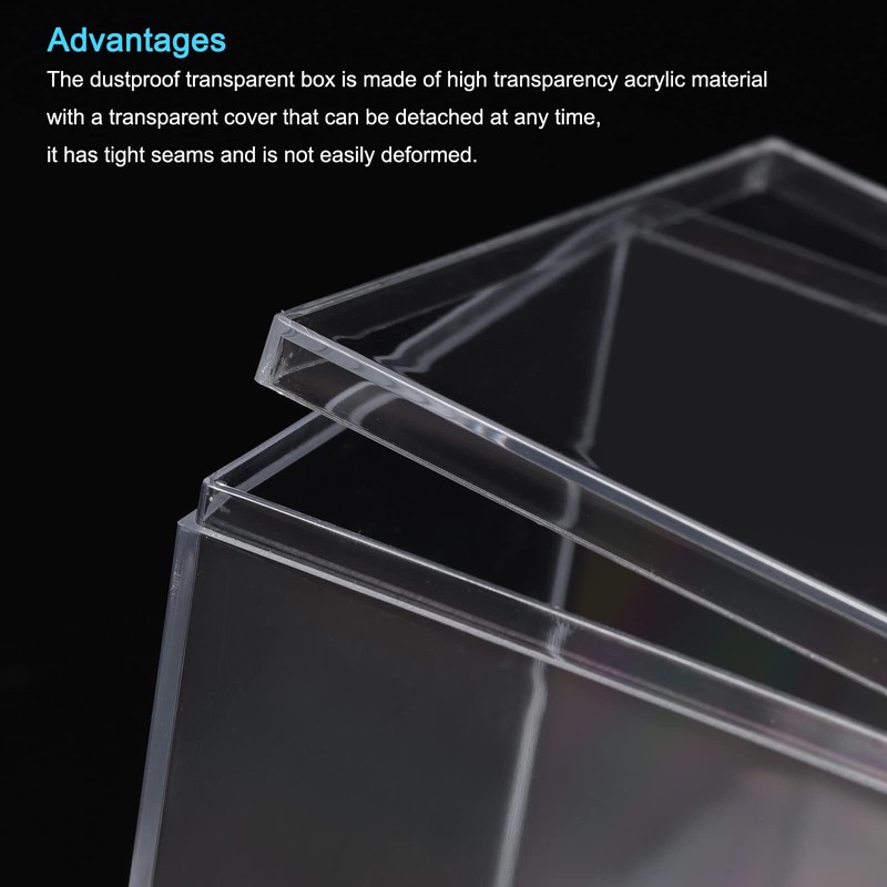 MECCANIXITY Clear Acrylic Plastic Storage Box Square Cube Display Case