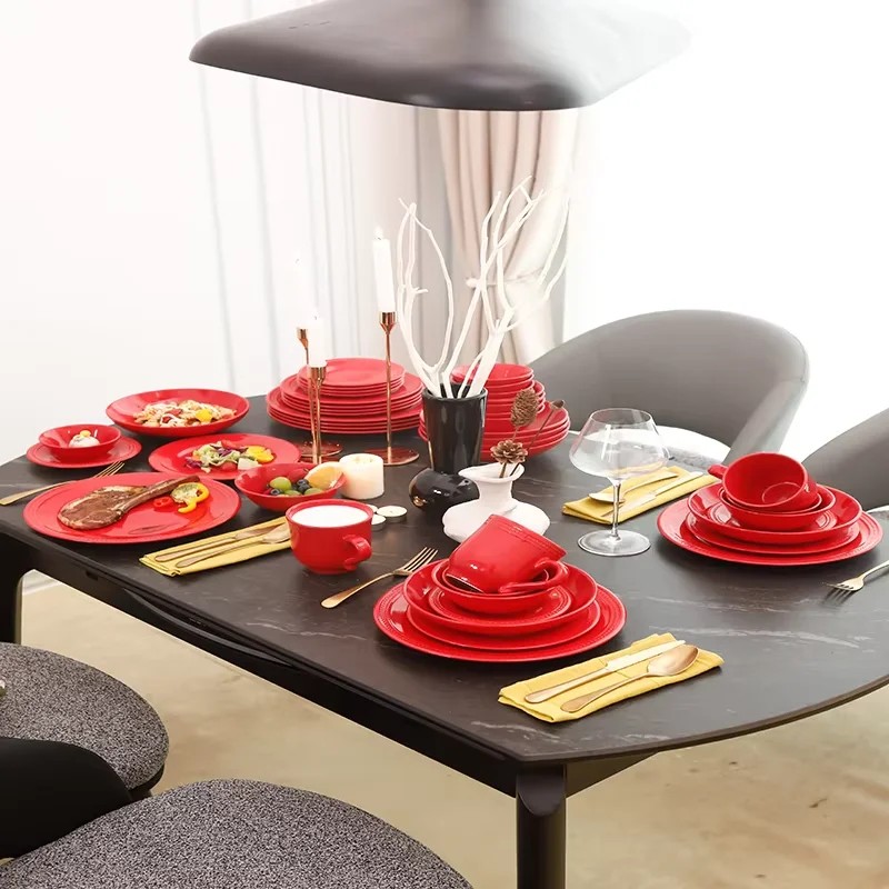 Handcrafted Clay Designer's Unique Restaurant Tableware Ceramic Tableware Set with
