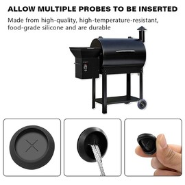 6 Pcs Black Rubber Meat Probe Grommet Replacment Parts for Traeger Wood Pellet Grills Outdoor Cooking Tools Accessories