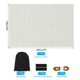 PATIKIL Portable Blackout Curtains, 1 Set 79 x 54 Inch Polyester Thermal Window Drapes 100% Shading Rate for Attic Living Room Bedroom, Beige