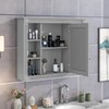 Linique 35" x 28" Wall Mounted Bathroom Storage Cabinet with