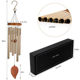 Wind Chimes Sympathy Wind Chimes, Memorial Wind Chimes for Loss of a Loved One, Bereavement Gifts Memorial Gifts Sympathy Gift in Memory of Loved One Loss of Mother Father Grandma Black Wind Chimes