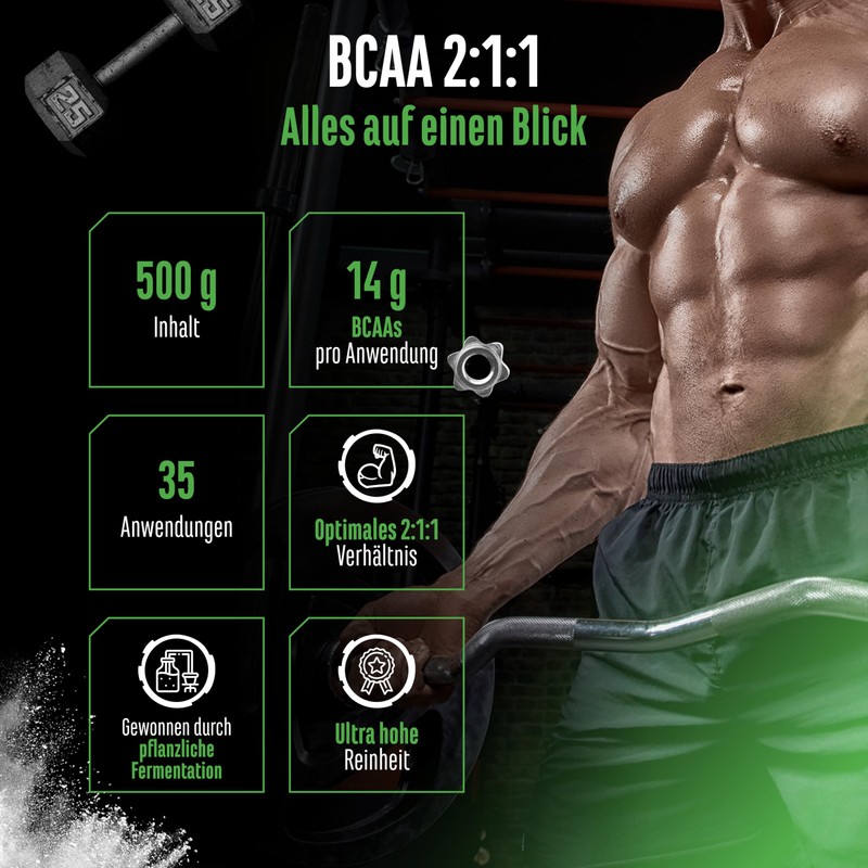 BCAA 2:1:1 Powder - 500 g - Flavour: Unlflavoured (Neutral)