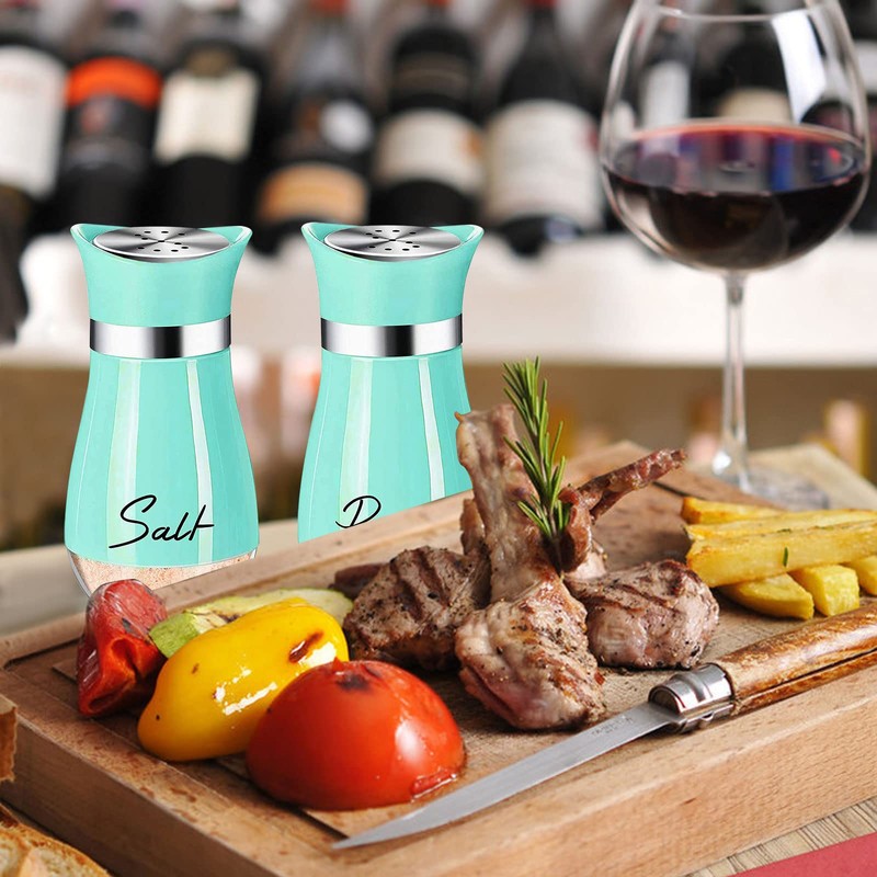 Salt and Pepper Shakers Set,2 PCS Premium Stainless Steel Salt