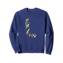 Bold Creative Zebra Marker Letter L Design - Animal Series Sweatshirt