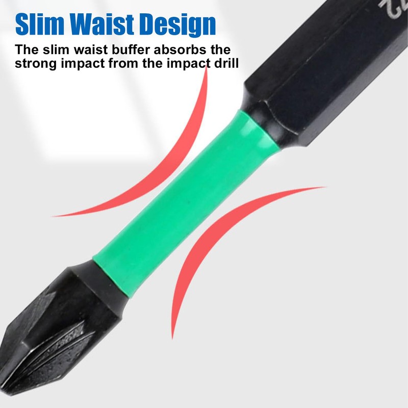 12Pcs Magnetic Impact Driver Bits, Long S2 Steel Magnetic Drill