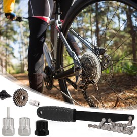 TAIXING Bicycle Chain Whip, Sprocket Puller Gear Puller Kit, Sprocket Puller, Cassette Puller, Sprocket Remover Cassette Lock Ring Tool, Universal Bicycle Cassette Removal Tool