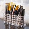 Transparent Acrylic Makeup Brush Organizer 3 Compartments Cosmetic Storage Case 10ea