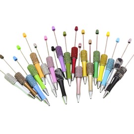 URTERYSER Beaded Ballpoint Pen, Beadable Ballpoint Pens Retractable Ballpoint Pen Rhinestone Beadable Pen