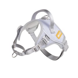 DF No Pull Step-in Martingale Dog Harness, Help Stop Pulling & Choking, Reflective & Adjustable, Front Clip Harness with Lift Handle, Tactical Silent Metal Buckle, Gray, 3/4", Front Chest 11.8"-13.0"