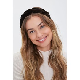 YISSION 2PCS Velvet Braided Headbands for Women Girls Non Slip Head Band Fashion Head Bands Padded Headband for Women Khaki Coffee Headband Hair Accessories for Women