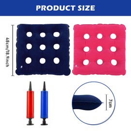 Air Inflatable Seat Cushion, 2Pcs Air Inflatable Cushion, Inflatable Air Cushion, Inflatable PVC Wheelchair Seat Cushion, Pressure Sore Prevention Seat, Square Car Sitting Pillow Cushion with Pump
