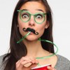 Funny Glasses Straw, Reusable Flexible Drinking Straw Novelty Eyeglass Frame
