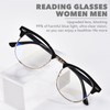 OPTOFENDY Reading Glasses for Women Men, Half Frame Retro Semi