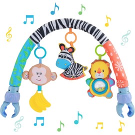 Baby Activity Arch Toy - Clip on Pram Pushchair Baby Toys Musical Sensory Toys Hanging Toys for Newborn 0-12 Months Boy Girl Shower Gifts
