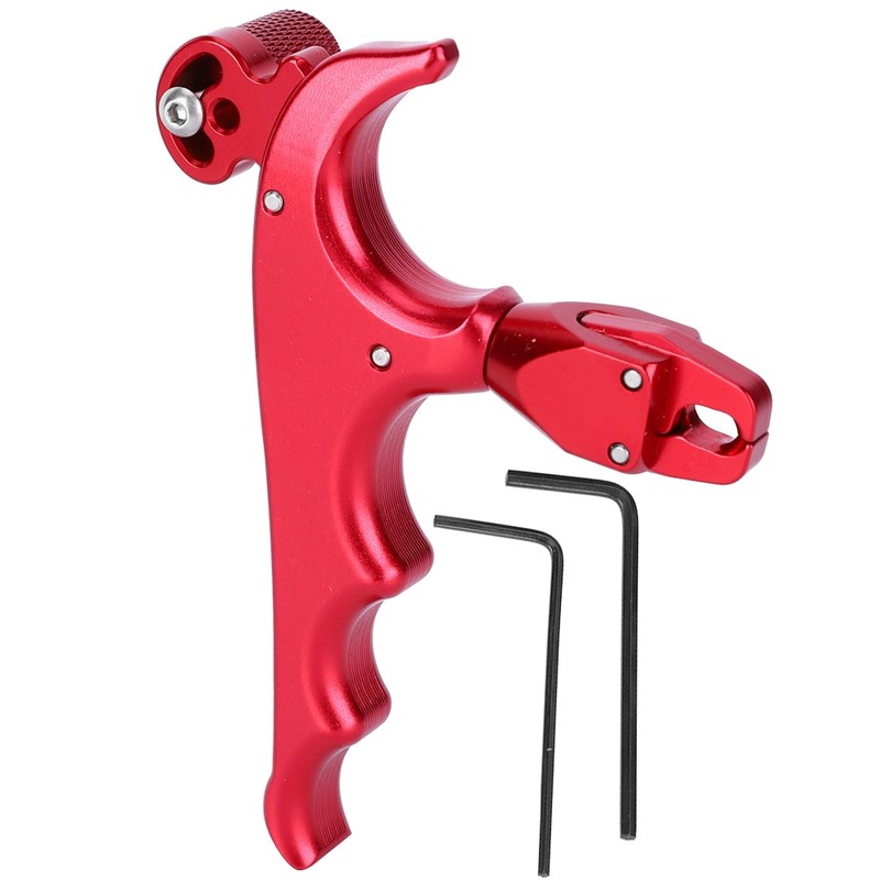Metal 4-Finger Bow Release Caliper Thumb Trigger Grip Hunting Shooting