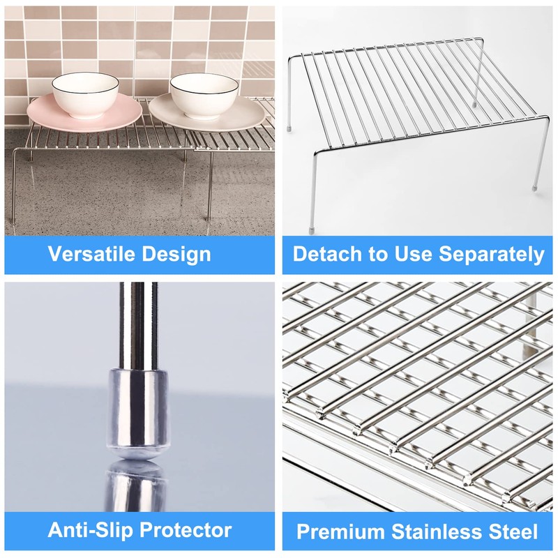 Tomorotec Space-Saving Stainless Steel Storage Rack, 12.8-22.8 in, Silver, Easy