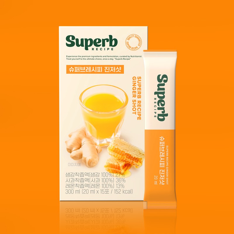 Superb recipe Ginger Shot 15 Sticks (15-day supply) - Superb