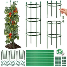 Tomato Trellis, 141 Pieces Cucumber Trellis with Adjustable Height, Tomato Cage, Plant Support, Tomato Tower, Cucumber Tower Trellis Aid