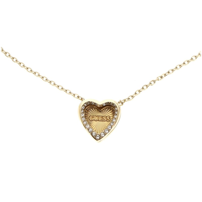 GUESS JUBN04606JWYGT-U Gold Tone Mon Amour Heart Necklace