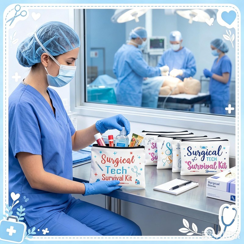 SilTriangle 10 Pcs Surgical Tech Week Gift Cosmetic Bag