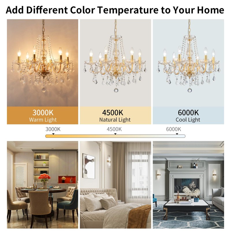 Crystal Chandelier Light Fixture, Modern K9 Crystal Chandeliers for Dining