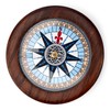 NKlaus Maritime 11667 Compass 8.5 cm Natural Wood with Glass