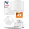 MATO 3x LED Surface-Mounted Spotlights White - Extra Flat &
