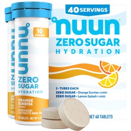 Nuun Zero Sugar Hydration Electrolyte Tablets - Sodium, Potassium, Chloride, Calcium, Magnesium, Light & Delicious Fruit Flavors, No Sugar, Gluten Free, Vegan, Mixed Citrus 4 Pack (40 Servings Total)