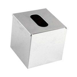 yuksok Square Stainless Steel Tissue Box Cover,Stylish Modern Metal Tissue Holder Paper Facial Cover for Night Stand Bathroom Vanity