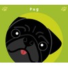 To Pug Black [Black] dog sticker green back