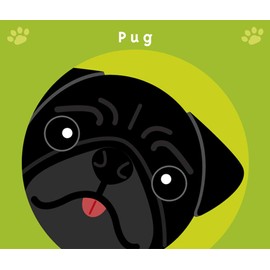 To Pug Black [Black] dog sticker green back
