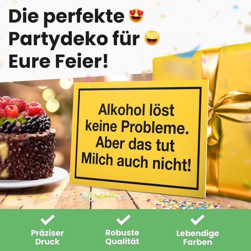 DankeDir! Alcohol Problems Plastic Sign with Saying - Funny Gift