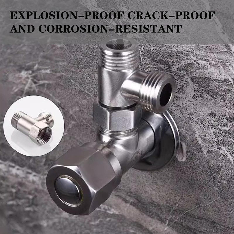 Stainless Steel 3 Way Diverter Tee Connector for Angle Valve