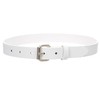 Kids 1" Snap On Plain Leather Belt, White | m-28"