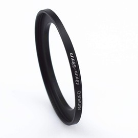 49 mm to 58 mm metal filter ring, 49-58 mm step up filter adapter ring, from camera lens with 49 mm filter thread to 58 mm filter ring