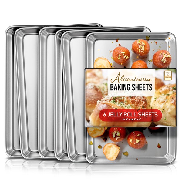 Eatex Aluminum Baking Sheet Set, 6 Pack Cookie Sheet Set,