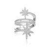 Ever Faith Fashion North Star Statement Ring Dainty Cubic Zirconia