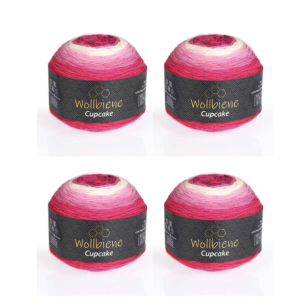 Cupcake 4 x 150 g Knitting Wool, 600 g Wool