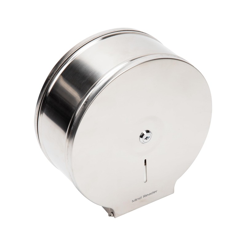 Mind Reader Toilet Paper Dispenser, Wall Mount, Lock with Key,