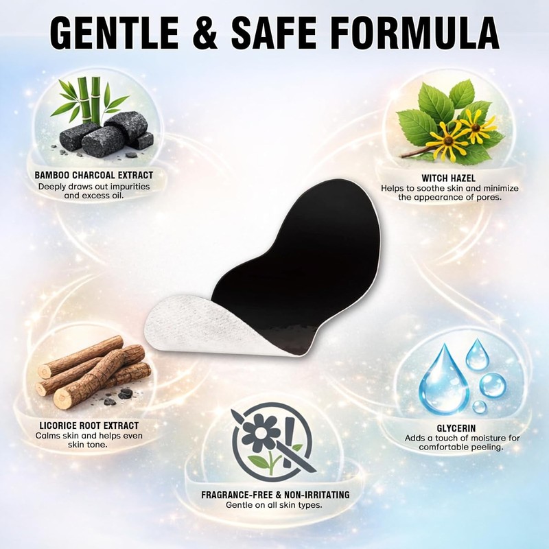 Shaeva Natural Charcoal Pore Strips Blackhead Remover Strawberry Nose Deep